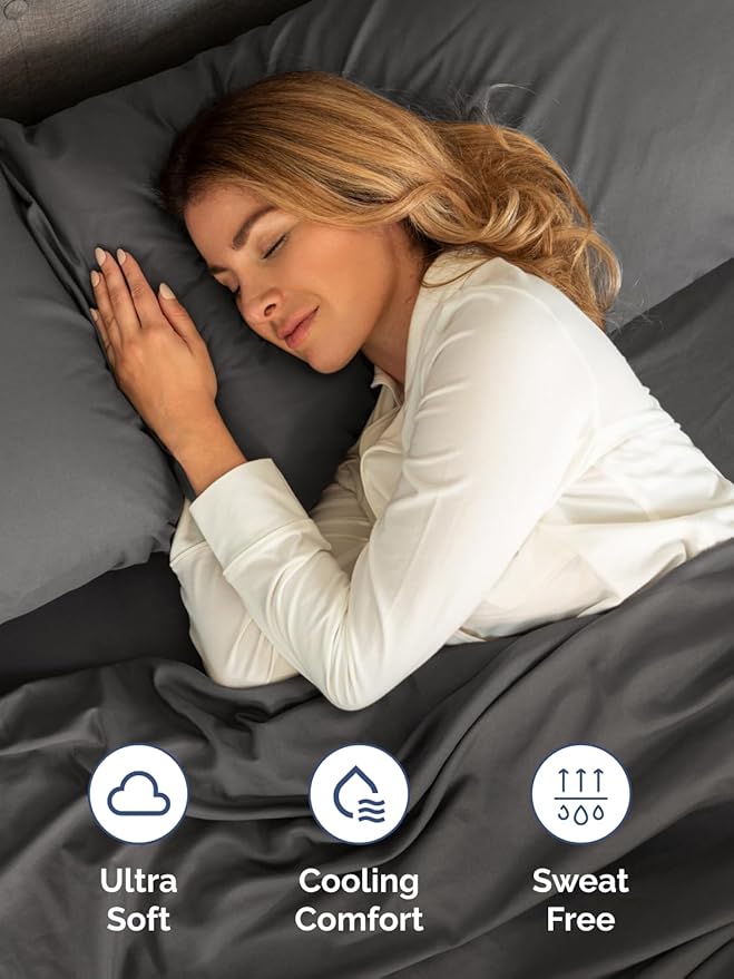 Extra Deep Queen Fitted Sheet - Hotel Luxury Single Fitted Sheet Only - Easily Fits 18 inch to 24 inch Mattress - Ultra Soft, Wrinkle & Fade Free w/Extra Deep Pockets - Breathable & Comfy - Charcoal