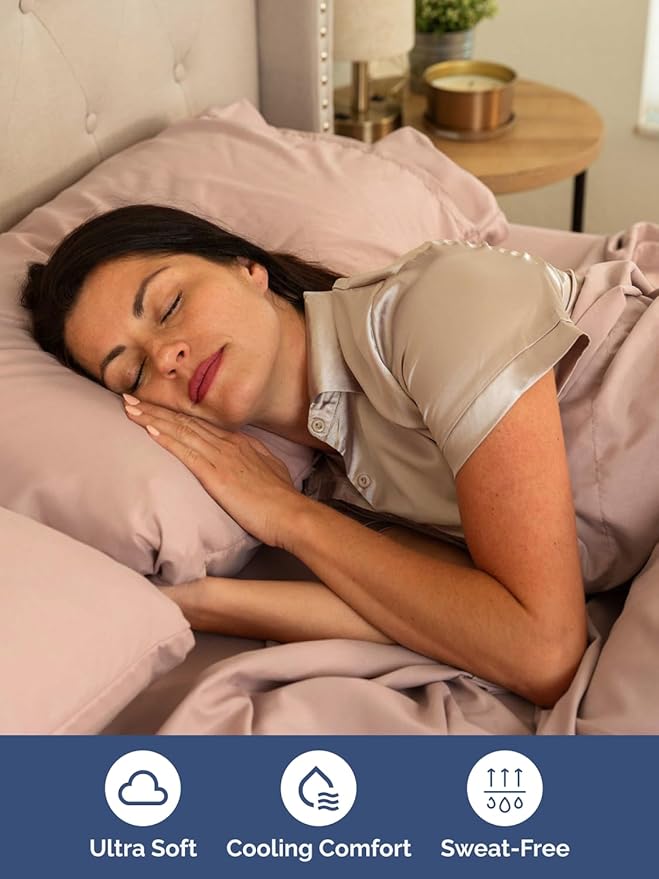Extra Deep Pocket Twin Sheets - 3 Piece Breathable & Cooling Bed Sheets - Hotel Luxury Bed Sheet Set - Soft, Wrinkle Free & Comfy - Easily Fits Extra Deep Mattresses - Deep Pocket Mauve Sheets Set