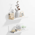 PAVSTINE Acrylic Wall Floating Shelves Set of 2, Wall Shelves White 12 Inch