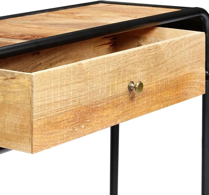 Solid Mango Wood Console Table for Living Room, Entry