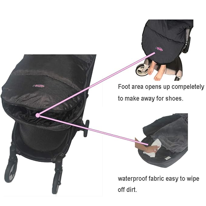 Toddler Stroller Footmuff Cosy Toe Buggy Pushchair Sleeping Bag, Easy Open & Removable Front Piece,Special Design Fits All Travel Gears Perfectly, 6-48M