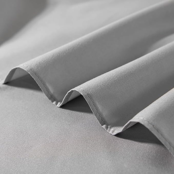 Bed Skirt Queen Size Ruffled Bed Skirt with Split Corners, Queen Bed Skirt 12 Inch Drop, TSUTOMI Queen Size Bed Skirt Light Grey for Ruffled Bed Skirt with Split Corners, Bed Skirt Queen Size