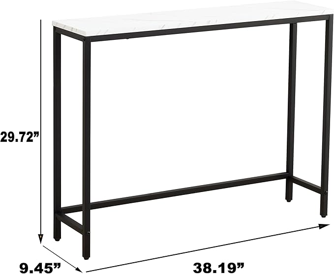 loglus Console Table for Entryway, Faux Marble MDF Sofa Table