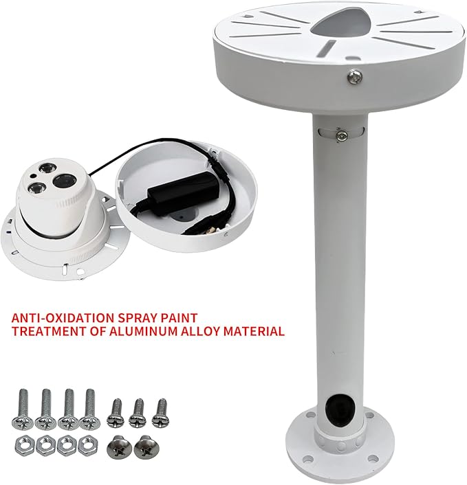 6 inches Ceiling Mount Bracket,Indoor Outdoor Security Camera Wall Mount, Metal Bracket, Junction Box Cable Management,Junction Box 40CM Pole Mount fit Security Camera (400MM PQ)