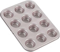 CHEFMADE Mini Muffin Pan, 20-Cavity Non-Stick Tiny Cupcake Pan Bakeware for Oven Baking (Champagne Gold)