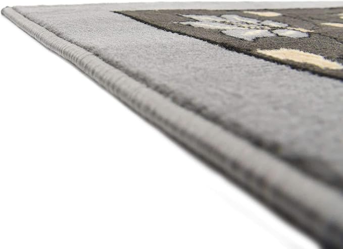 Unique Loom Espahan Collection Area Rug - Cape Cod (7' 10" Square, Dark Gray/ Black)