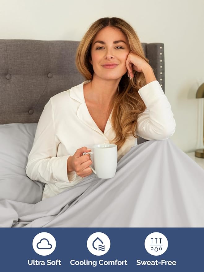 Extra Deep Pocket King Sheets - 4 Piece Breathable & Cooling Bed Sheets - Hotel Luxury Bed Sheet Set - Soft, Wrinkle Free & Comfy - Easily Fits Extra Deep Mattresses - Deep Pocket French Grey Sheets