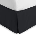 Bare Home Full Bed Skirt - 15-Inch Tailored Drop Easy Fit - Bed Skirt for Beds - Center & Corner Pleats (Full, Black)