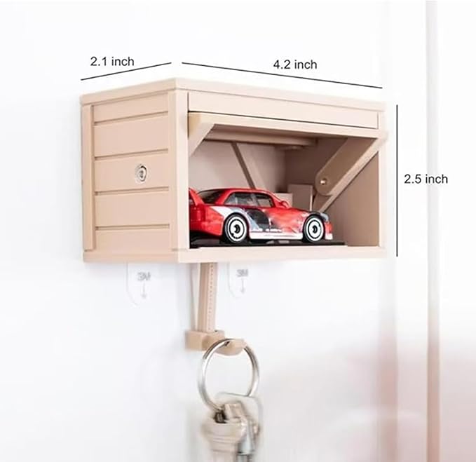 Decorative Car Key Holders - Wall Mounted Garage Key Holders - Wall Mounted Key Storage Boxes - for Entrances, Front Doors, Hallways, Offices (Red)