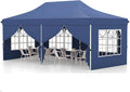 Tangkula 10x20 Ft Pop Up Canopy, UPF 50+ Portable Outdoor Canopy Tent with with 6 Removable Sidewalls, 2 Zippered Door, Windows, Carrying Bag for Party, Wedding, Backyard