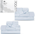 Mayfair Linen 100% Egyptian Cotton 2 Pack Twin XL Sheet Set - 500 Thread Count Cotton Sheets Twin XL Size (6 PC, Light Blue), Soft, Cooling, Sateen Weave, 16" Deep Pocket College Dorm Room Bed Sheet