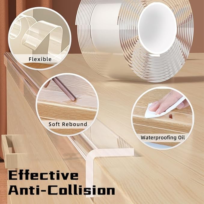 Clear Soft Corner Protectors for Furniture Strip, 2 in x 13.12 FT Edge Bumper