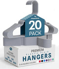Utopia Home - Plastic Hangers 20 Pack - Space Saving Clothes Hanger - Durable and Strong Closet Organizers and Storage Makes It Ideal Stocking Stuffers or Apartment or Dorm Room Essentials (Grey)
