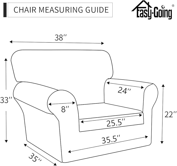 Easy-Going Sofa Slipcover Chair Cover Waterproof Couch Cover Washable Sofa Cover Non-Slip Fabric Furniture Protector with Pocket for Pets Covers Pets Kids Children Dog Cat (Chair, Brown