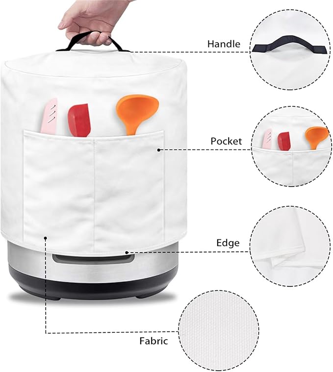 8 Quart Pressure Cooker Small Appliance Covers, Washable Dust Cover for Air Fryer Rice Cooker Kitchen Appliance Accessories with Storage Pockets, Sushi Print