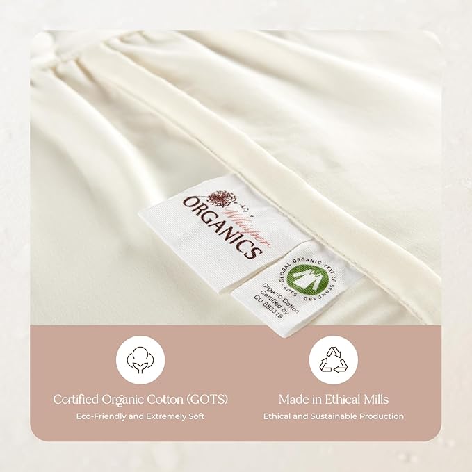 Organic Crib Mattress Protector - 100% Waterproof Crib Mattress Protector Pad with Soft Quiet & Breathable Triple Layer Protection for Sensitive Skin - GOTS Certified & Machine Washable (52"x28"x9”)