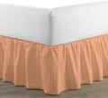 Bed Skirt - Ruffled Bed Skirt (Full XL, Peach) 12 Inch Drop Dust Ruffle with Platform, 100% Cotton 800 Thread Count Fabric - Dust Ruffle Bedskirt for Easy Fitting and Easy Care