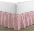 Bed Skirt - Ruffled Bed Skirt (King XL, Pink) 12 Inch Drop Dust Ruffle with Platform, 100% Cotton 800 Thread Count Fabric - Dust Ruffle Bedskirt for Easy Fitting and Easy Care