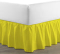 Bed Skirt - Ruffled Bed Skirt (Twin XL, Yellow) 12 Inch Drop Dust Ruffle with Platform, 100% Cotton 800 Thread Count Fabric - Dust Ruffle Bedskirt for Easy Fitting and Easy Care