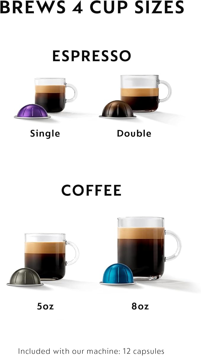 Nespresso Vertuo Plus Coffee and Espresso Maker by Breville, Grey