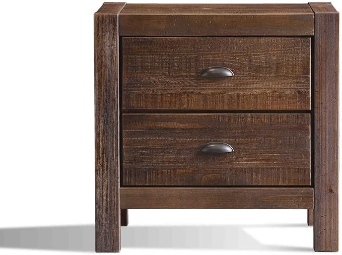 Grain Wood Furniture Montauk 2-Drawer Bedside Nightstand, Solid Wood