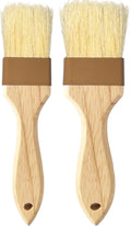 NXRACSH 2" & 1.5" Non-Shedding Natural Boar Bristle Pastry & Basting Brush - Food-Grade, Heat-Resistant Cooking Gadgets for Baking, Grilling, Butter, Egg Wash, Oil, Sauce, Marinade, Roasting,Coffee