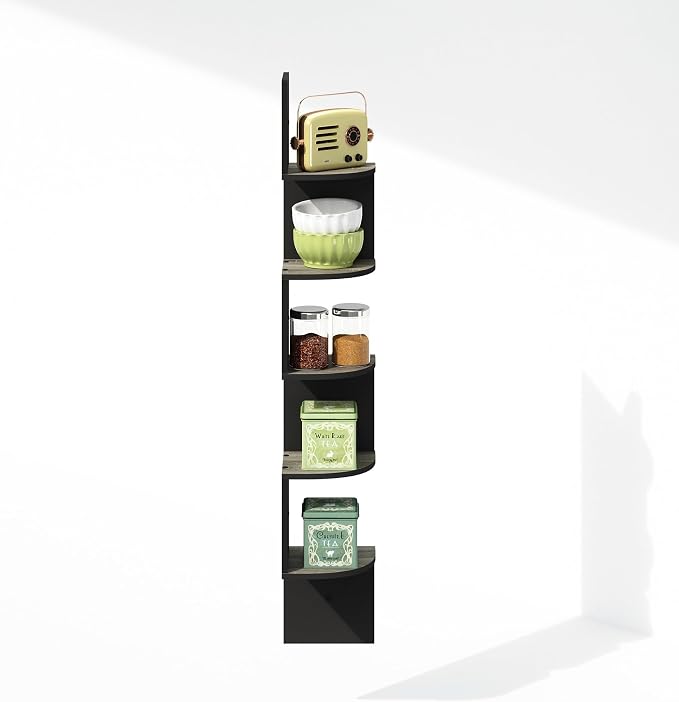 Furinno Rossi 5-Tier Floating Corner Shelf