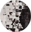 Cowhide Round Leather Rug 9x9 ft – Genuine Hair-On Hide Patchwork Area Rug for Living Room, Bedroom, Kids Playroom, Lounge & Western Home Decor