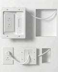 in-Wall TV Cable Management Kit, Recessed Dual AC Outlet Box w/Brush Wall Plate, 9.8FT, UL Listed Safe Design, Easy DIY Install w/Hardware & Hand Saw, Cable Hider for Wall-Mounted TV & Home Theater