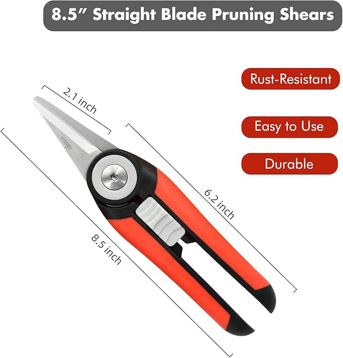 LIVINGO Garden Pruning Shears Floral Scissors with Straight Blade