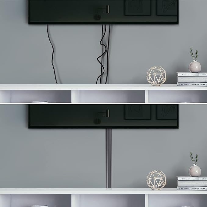 ZhiYo TV Cord Cover for Wall, 31.5 inch Cable Concealer, Cord Hider for Wall Mounted TV, Paintable Wall Cable Cover to Hide Wires, Grey Cable Raceway Kit, 2X L15.8in W1.5in H0.75in