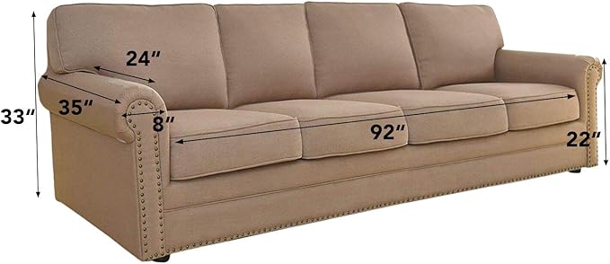 Easy-Going Stretch 4 Seater Sofa Slipcover 1-Piece Sofa Cover Furniture Protector Couch Soft with Elastic Bottom for Kids, Polyester Spandex Jacquard Fabric Small Checks Black