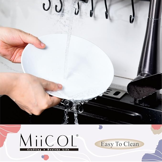 Miicol Ceramic Appetizer Plates Set of 6, White Dessert Plates 8 Inch