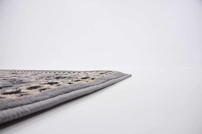 Unique Loom Reza Collection Traditional Persian Style Area Rug, 7 x 10 ft, Gray/Ivory