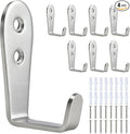 8 Pcs Stainless Steel Hooks for Hanging, Heavy Duty Hook, Wall Hooks Key Holder Wall Mount Hanger Coat Hook Garage Storage Screw Utility Hooks (Silver)