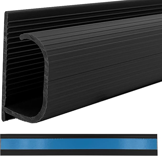 Electriduct Small J Channel Cable Raceway Self Adhesive Desk Cord Organizer and Wire Manager for Computer, Gaming and Entertainment Centers - Black - 46" - 2 Pack