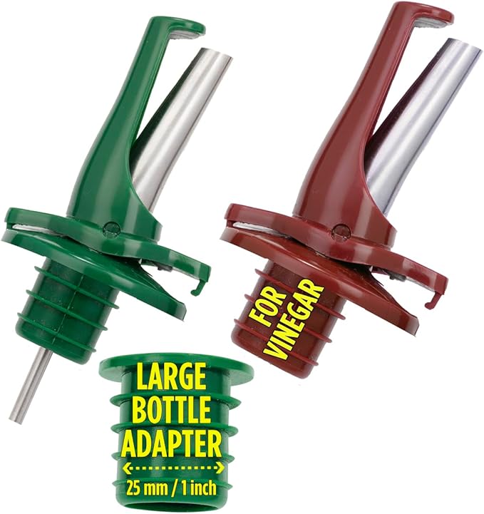 Airtight Oil and Vinegar Dispenser Spouts, 2 PCs