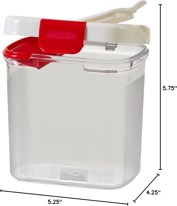 Progressive ProKeeper Powdered Sugar Storage Container, Holds 1lb Bag of Powdered Sugar, 1-Quart Capacity