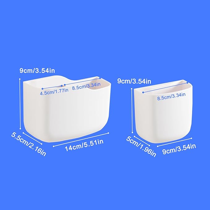 SUNFICON Remote Holder Wall Mount TV FAN Remote Control Holder Bedside Caddy Wall Organizer Phone Holder for Office Adhesive Media Player Controller Holder Box Tray Home Desk Nightstand 2 SMALL WHITE
