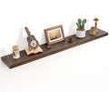 Floating Shelves for Wall Decor, 8 Inch Deep Rustic Solid Elm Wood Floating