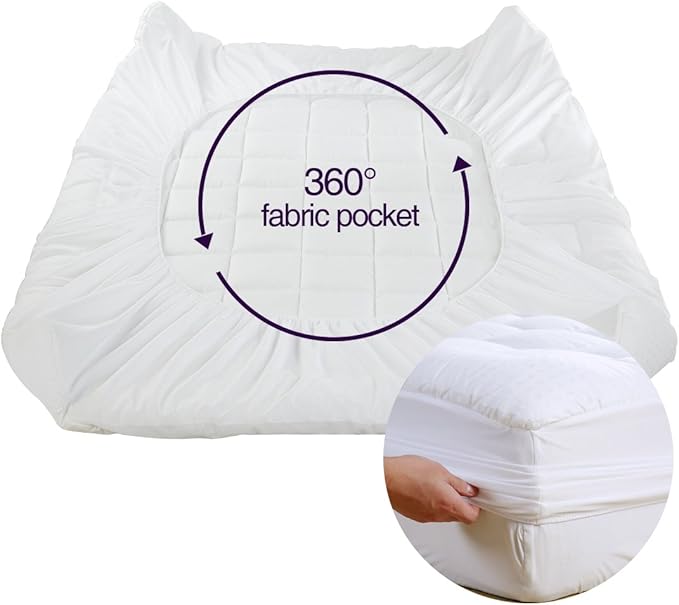 EASELAND King Size Mattress Pad Pillow Top Mattress Cover Quilted Fitted Mattress Protector Cotton 8-21" Deep Pocket Cooling Topper (78x80 Inches, White)