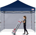 MASTERCANOPY Heavy Duty Pop-up Canopy Tent with Sidewalls (10x10,Navy Blue)