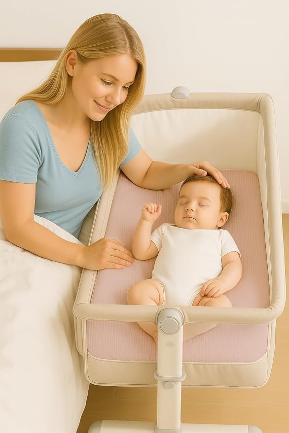 Muslin Bedside Bassinet Sheets 2 Pack, 33x20 Fitted Ultra Soft & Breathable Bedside Sleeper Sheets, Ideal for Baby Girl and Boy, Perfect for Newborns (Fern Leaf & Sage)