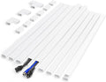 Cord Hider 132in White, W0.85in H0.5in Self-Adhesive Convenient Cable Raceway Kit, Wall Wire Hider Cable Hider for 2 Cords, Cord Cover for Wires on Wall Cable Management, Wire Covers for Cords