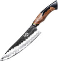 MITSUMOTO SAKARI 8-Inch Japanese Gyuto Chef Knife, 440C Damascus Steel