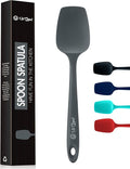 Silicone Spoon Spatula - 600ºF Heat-Resistant Non-Stick Rubber Spoonula | Use as Silicone Kitchen Scraper Utensil - Baking and Cooking Strong Stainless Steel Core | UpGood Kitchen Utensils, (Grey)