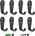Wall Hooks 8 Pcs,Coat Hooks, Stainless Steel Hook, Garage, Luggage Key Hook, Bathroom Kitchen Dining Room,Heavy Duty, Indoor and Outdoor Hooks (Black)