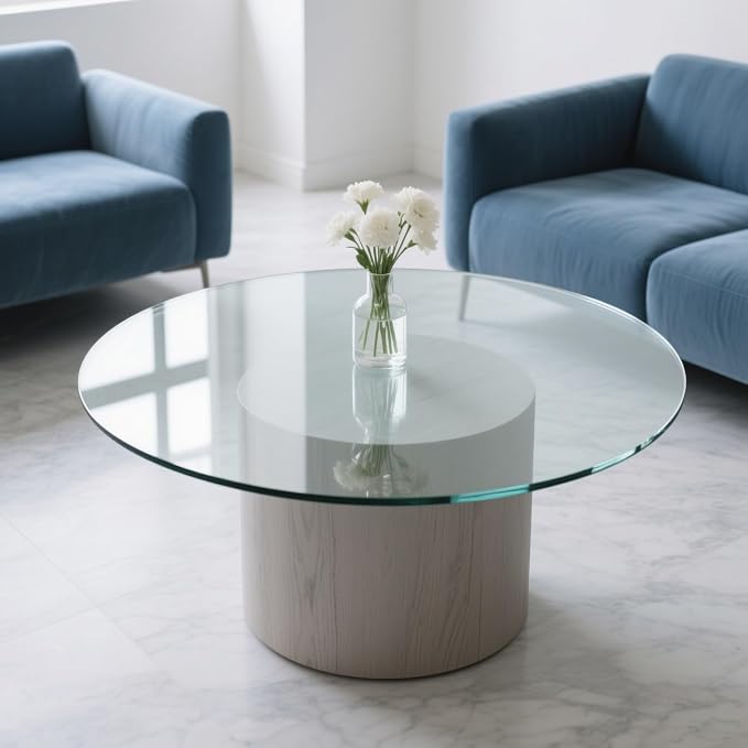 42" Round Tempered Glass Table Top