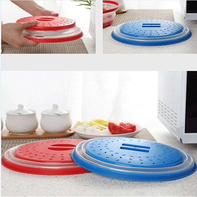 Collapsible Microwave Splatter Cover, 10.5 Inch, Microwave Plate Cover With Steam Vent (beige)