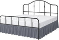 Cottington Lane Ruffled Bed Skirt King Size with Split Corner, Brushed Microfiber Hotel Quality Dark Grey Dust Ruffle, 24 Inch Drop Gathered Bedskirt, Soft and Stylish, Shrinkage and Fade Resistant